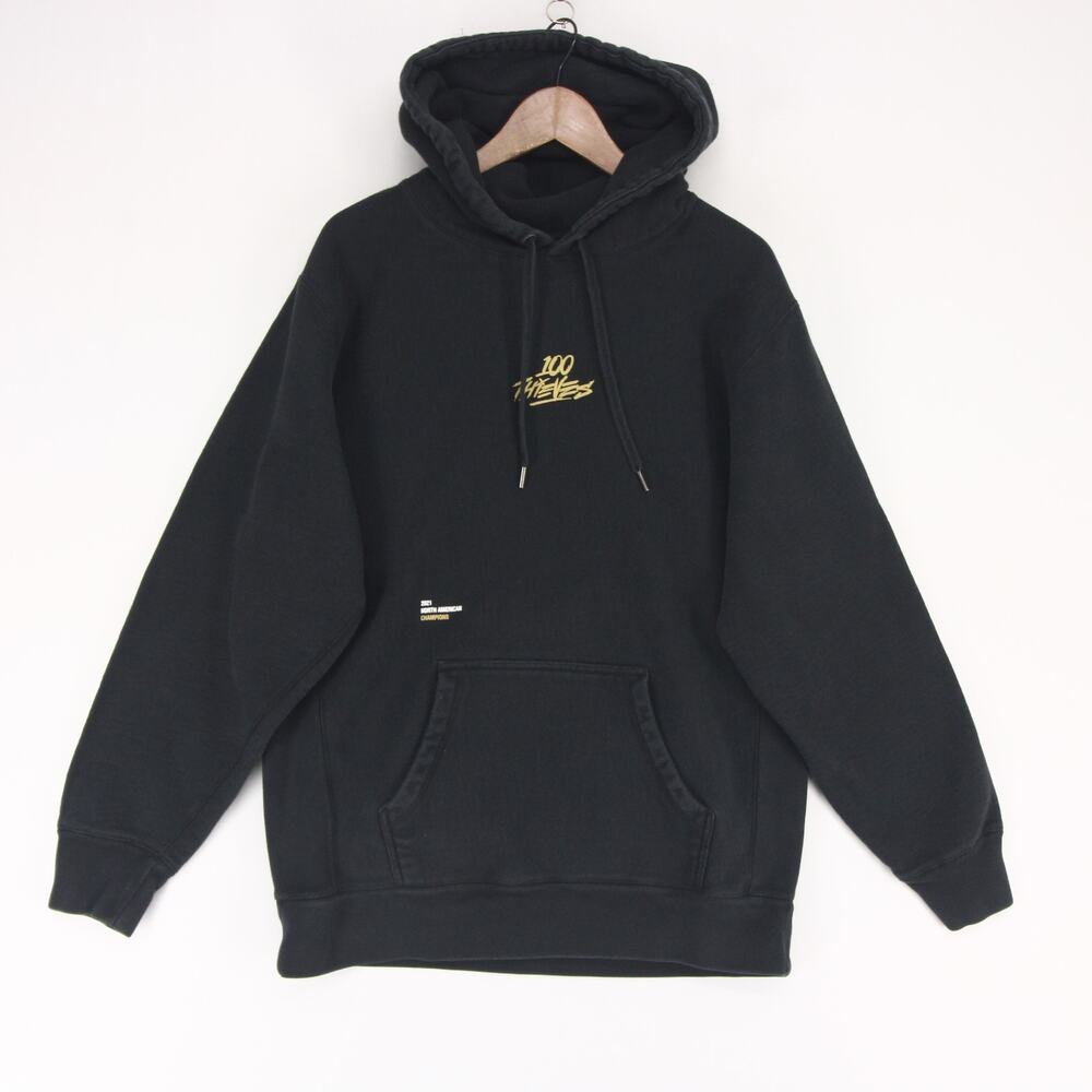 100 Thieves Hoodie Mens XL Black 2021 North American Champions Graphic LCS